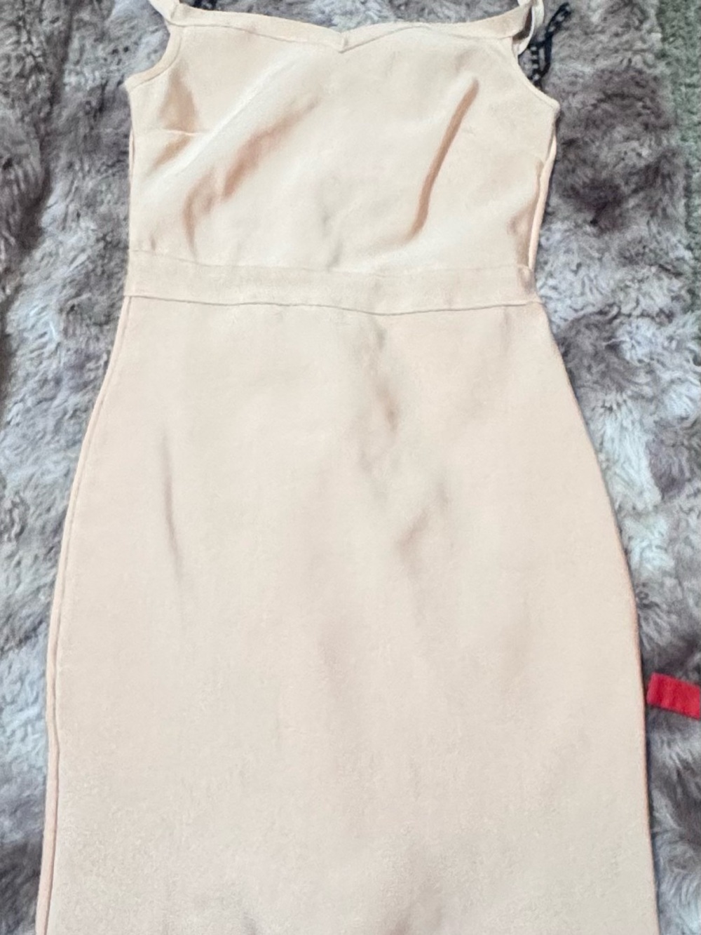 Missguided Cream Sleeveless Midi Bodycon Dress